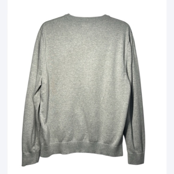 Nautica Gray Anchor Print Cotton Crewneck Sweater Size L - Picture 3 of 7